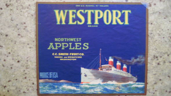 Westport Blue Fruit Crate Label