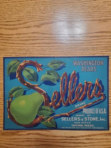 Sellers Fruit Crate Label