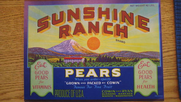 Sundshine Ranch Fruit Crate Label