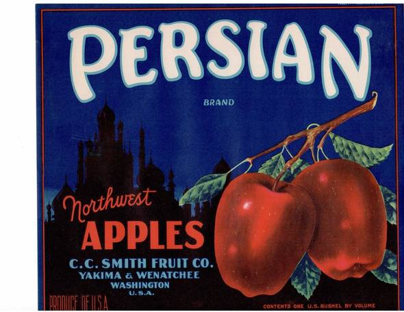 Persian blue no light Fruit Crate Label