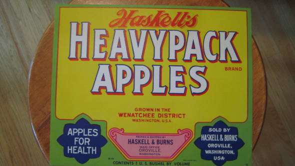 Heavypack Oroville Yellow Fruit Crate Label