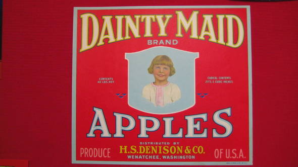 Dainty Maid Red Fruit Crate Label