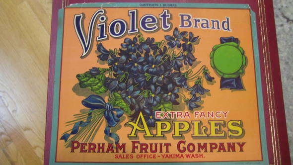 Violet Older Seal Clear Fruit Crate Label