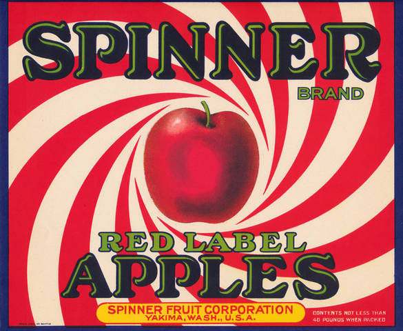 Spinner Red Fruit Crate Label