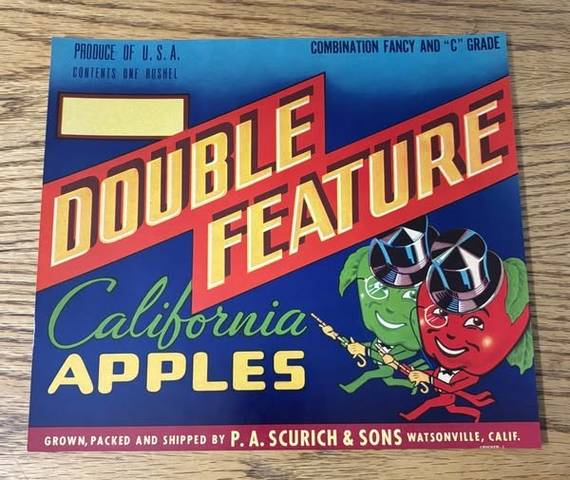 Double Feature No Variety Fruit Crate Label