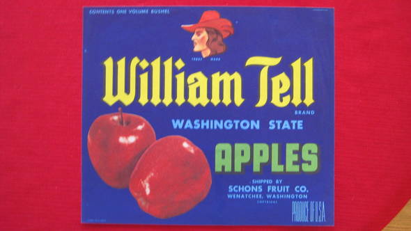 William Tell Fruit Crate Label