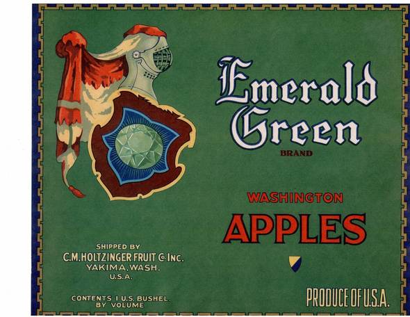 Emerald Green Fruit Crate Label