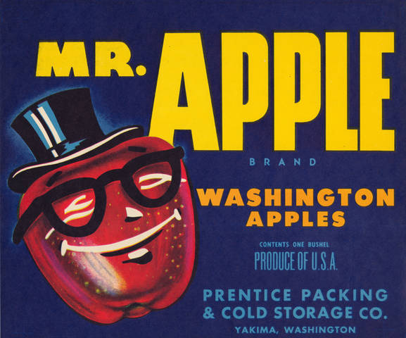 Mr. Apple Fruit Crate Label
