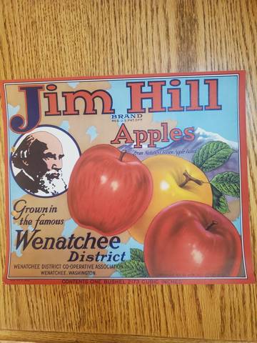 Jim Hill Red Wen Traung Fruit Crate Label