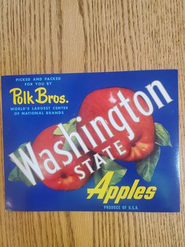Washington State Half Bushel Fruit Crate Label