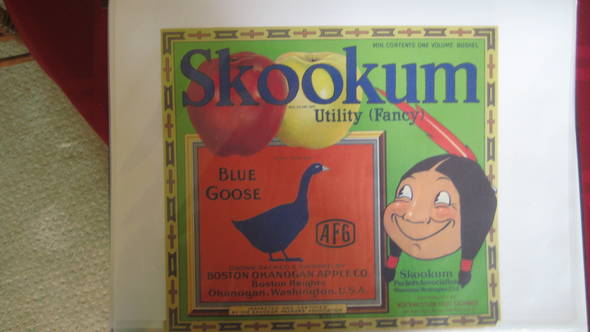 Skookum AFG Boston Orchards Fancy Fruit Crate Label