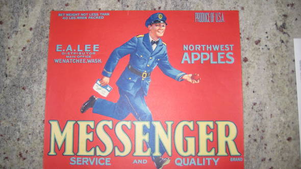 Messenger E.A.Lee Fruit Crate Label