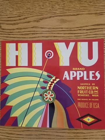 Hi Yu Red One Bushel Crocker Fruit Crate Label