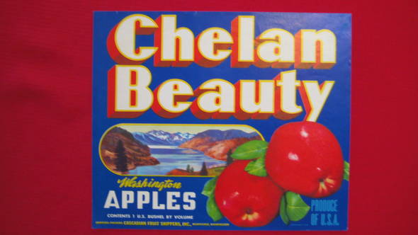 Chelan Beauty Fruit Crate Label