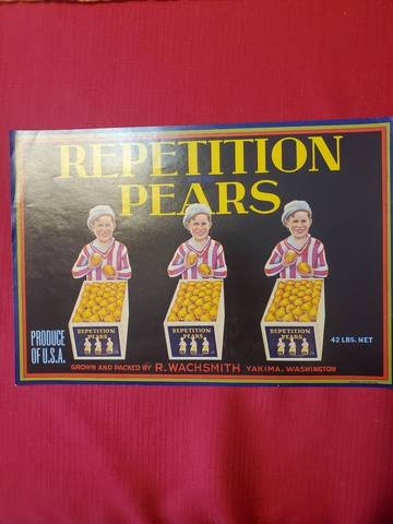 Repetition Fruit Crate Label