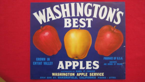 Washington's Best Fruit Crate Label