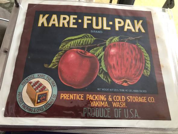 Kare-Ful-Pak Maroon Brown Box Fruit Crate Label