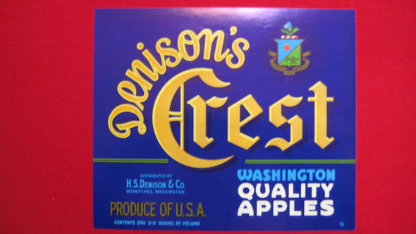 Denison's Crest Fruit Crate Label