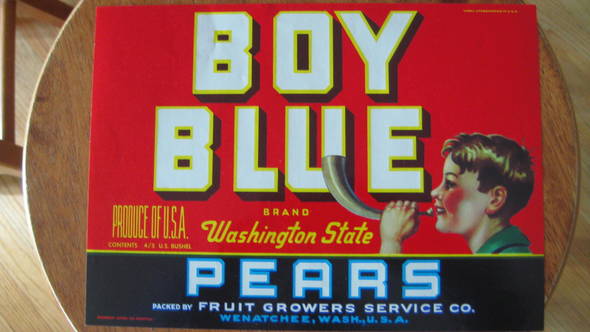 Boy Blue Fruit Crate Label