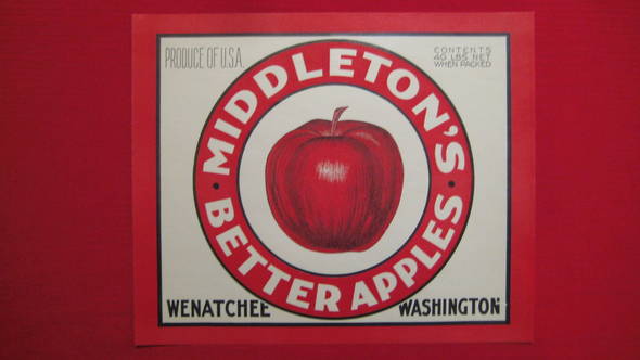 Middleton's Better Apples Fruit Crate Label