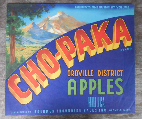 Chopaka Boehmer Fruit Crate Label
