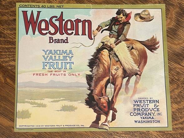 Western 40LBS Fruit Crate Label