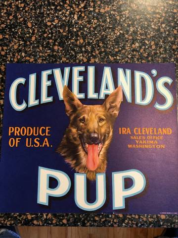 Cleveland's Pup Fruit Crate Label