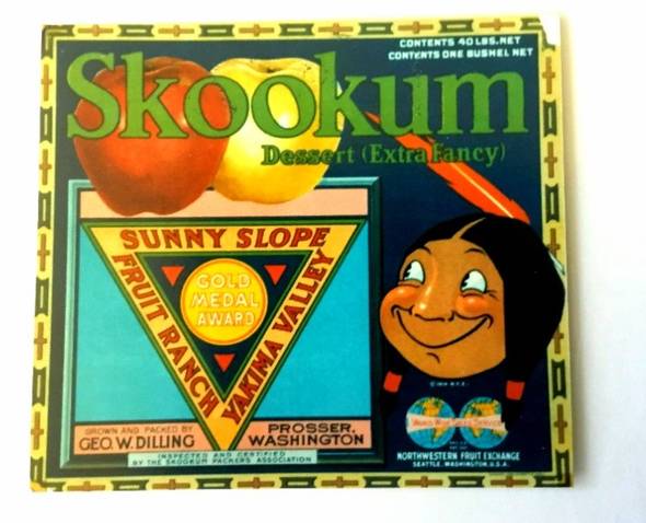 Skookum Sunny Slope Prosser Fruit Crate Label