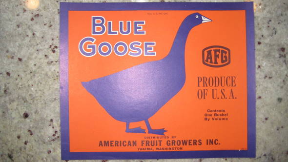 Blue Goose Yakima Fruit Crate Label