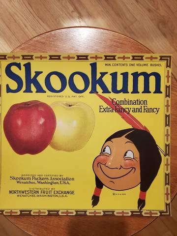 skookum Yellow Border Fruit Crate Label