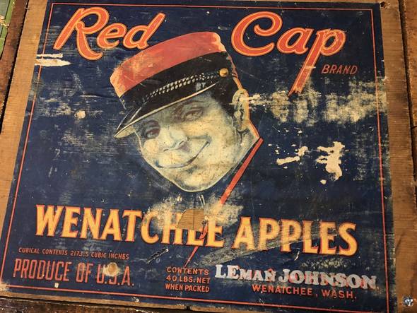 Red Cap Blockout Fruit Crate Label