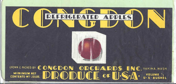 Congdon half bushel Fruit Crate Label