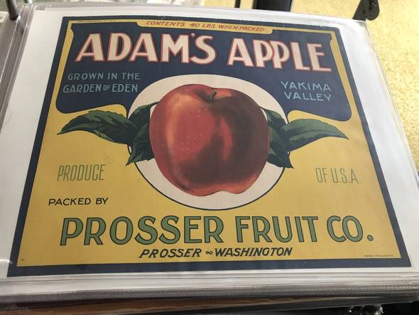 Adams Apple Old Fruit Crate Label