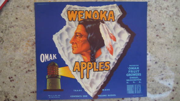 Wenoka Omak Fruit Crate Label