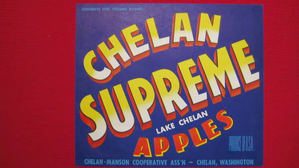 Chelan Supreme Fruit Crate Label