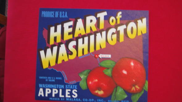 Heart Of Washington Fruit Crate Label