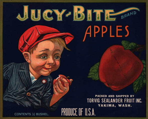 Jucy Bite half bushel Fruit Crate Label