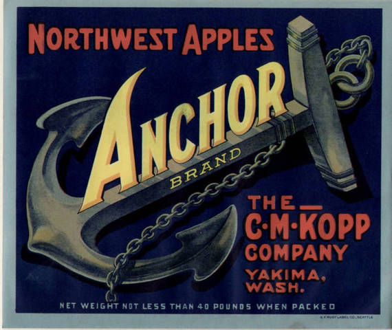 Anchor Brand Apples Fruit Crate Label