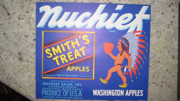 Nuchief Smith's Treat Fruit Crate Label
