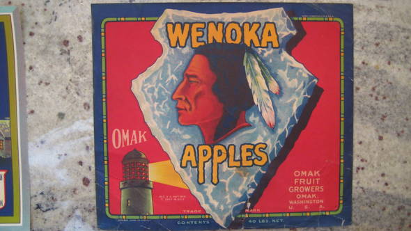 Wenoka Omak Fruit Crate Label