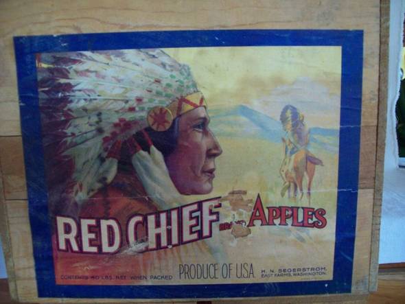 Red Chief Fruit Crate Label