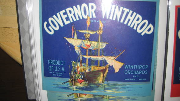 Governor Winthrop Winthrop Orchards Fruit Crate Label