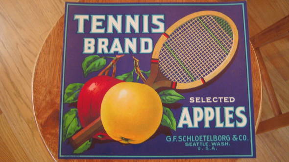 Tennis Fruit Crate Label
