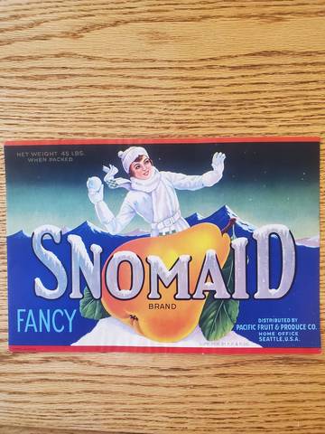 Snomaid 45LB Fruit Crate Label