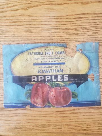 Jonathan Apples Fruit Crate Label