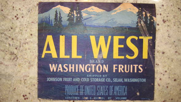 All West Spokane Litho Fruit Crate Label