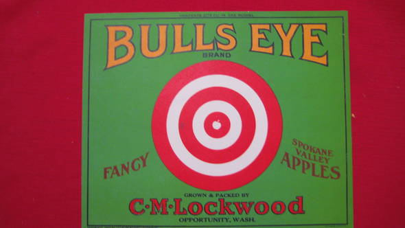 Bulls Eye Fruit Crate Label