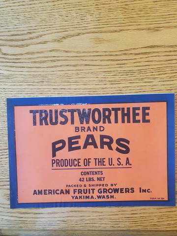Trustworthee Produce Fruit Crate Label