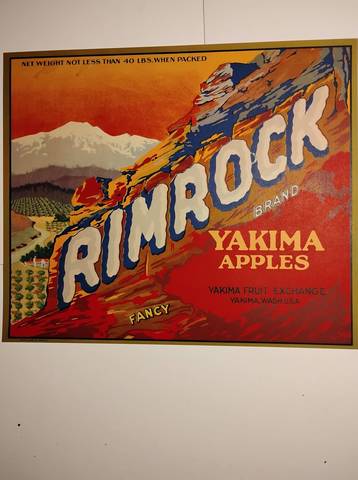 Rimrock Yakima Fruit Exchange No Produce Fruit Crate Label