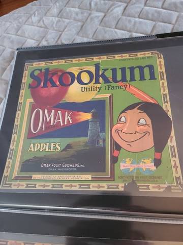 Skookum Omak Fruit Crate Label